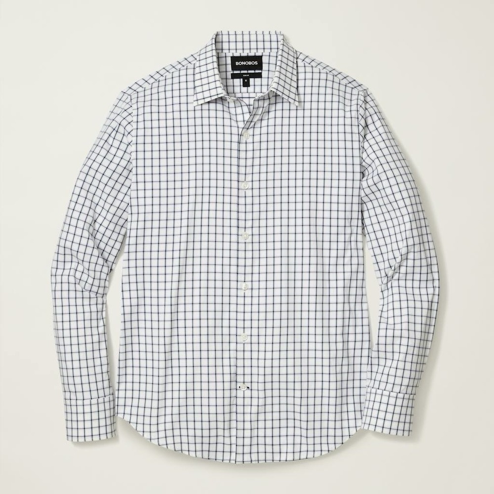 Bonobos Men's‎ Slim Fit Button-Down Tech Dress Shirt, Blue, Size XXL